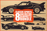 Retro Car Vector Set, an Illustration by hafijul (Thumbnail 1 of 9)