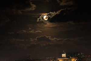 Supermoon over las canteras beach stock photo containing 2016 and architecture