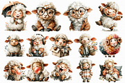 Watercolor Funny Sheep Clipart, an Illustration by Libby Wishes (Thumbnail 7 of 7)