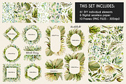 Watercolor Greenery Leaves 77PNG kit, an Illustration by KarinkaBU (Thumbnail 3 of 10)