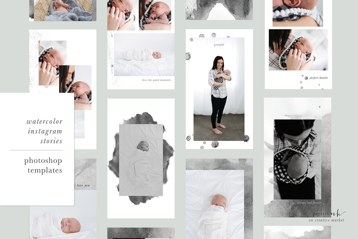 Instagram Story Watercolor Template, a Social Media Template by pretty ink