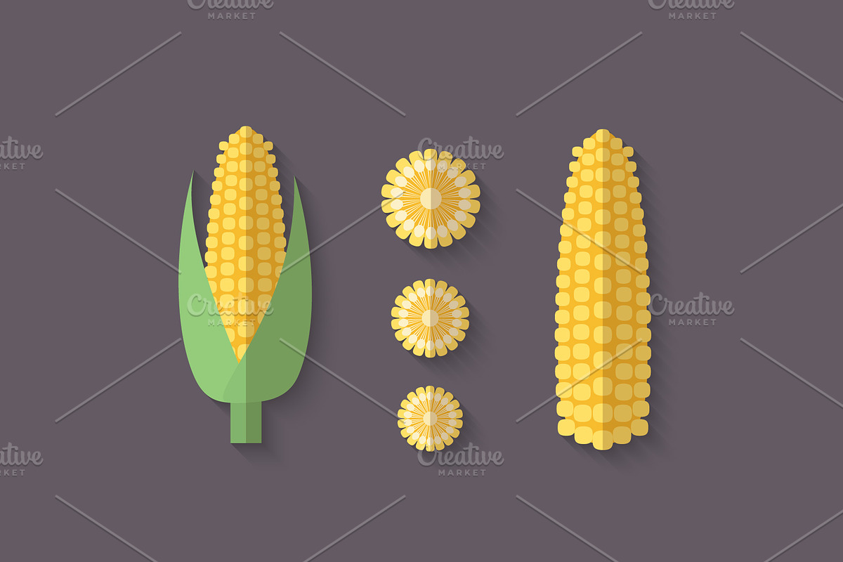 Flat Vegetables Set, an Illustration by Alex Serada (Photo 10 of 17)