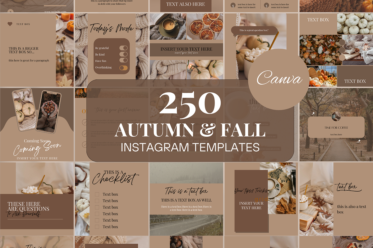 Autumn Instagram Templates, a Social Media Template by SociallyyCreative (Photo 1 of 10)