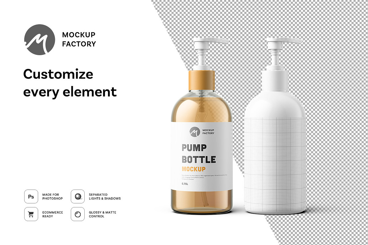 Pump Bottle Mockup, a Packaging Mockup by Mockup Factory (Photo 2 of 3)