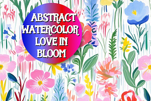 Abstract Watercolor Love In Bloom