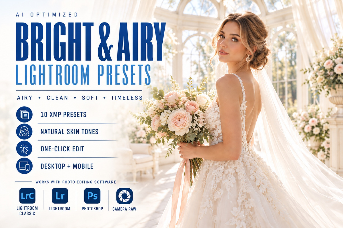 Bright and Airy Lightroom Presets, a Preset Add-On by AAA Presets (Photo 1 of 13)