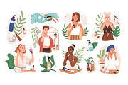 Women doing skin care routine set, a Person Illustration by Good Studio (Thumbnail 1 of 8)