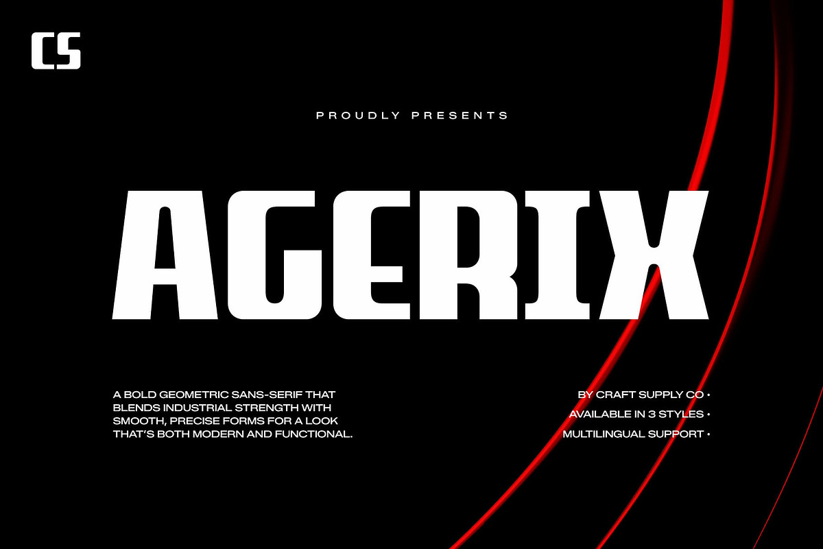 CS Agerix – Display Sans Serif, a Sans Serif Font by Craft Supply Co. (Photo 1 of 8)