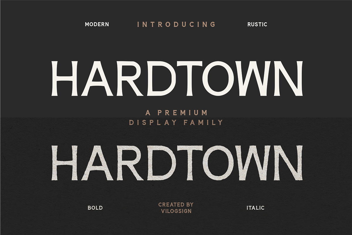 Hardtown a Vintage Sans Serif Font, a Sans Serif Font by Vilogsign (Photo 1 of 9)