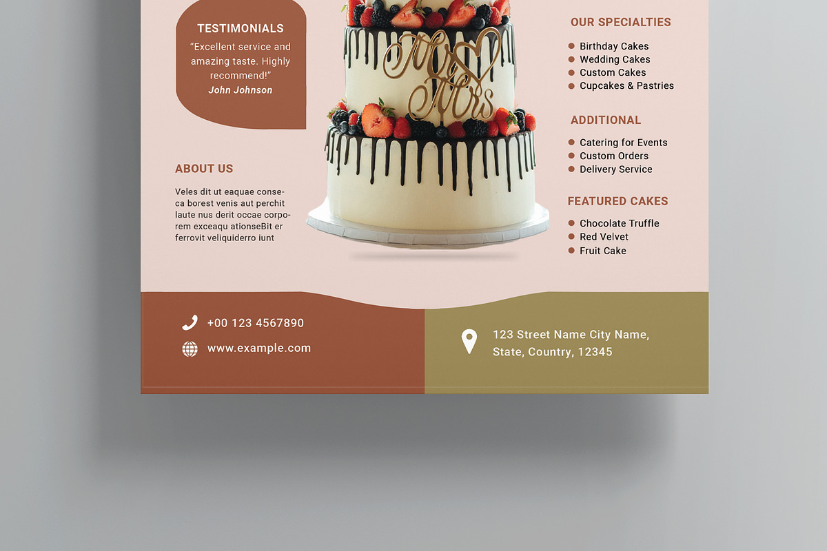 Cake Shop Flyer Template, a Flyer Template by MightyDesign (Photo 3 of 8)
