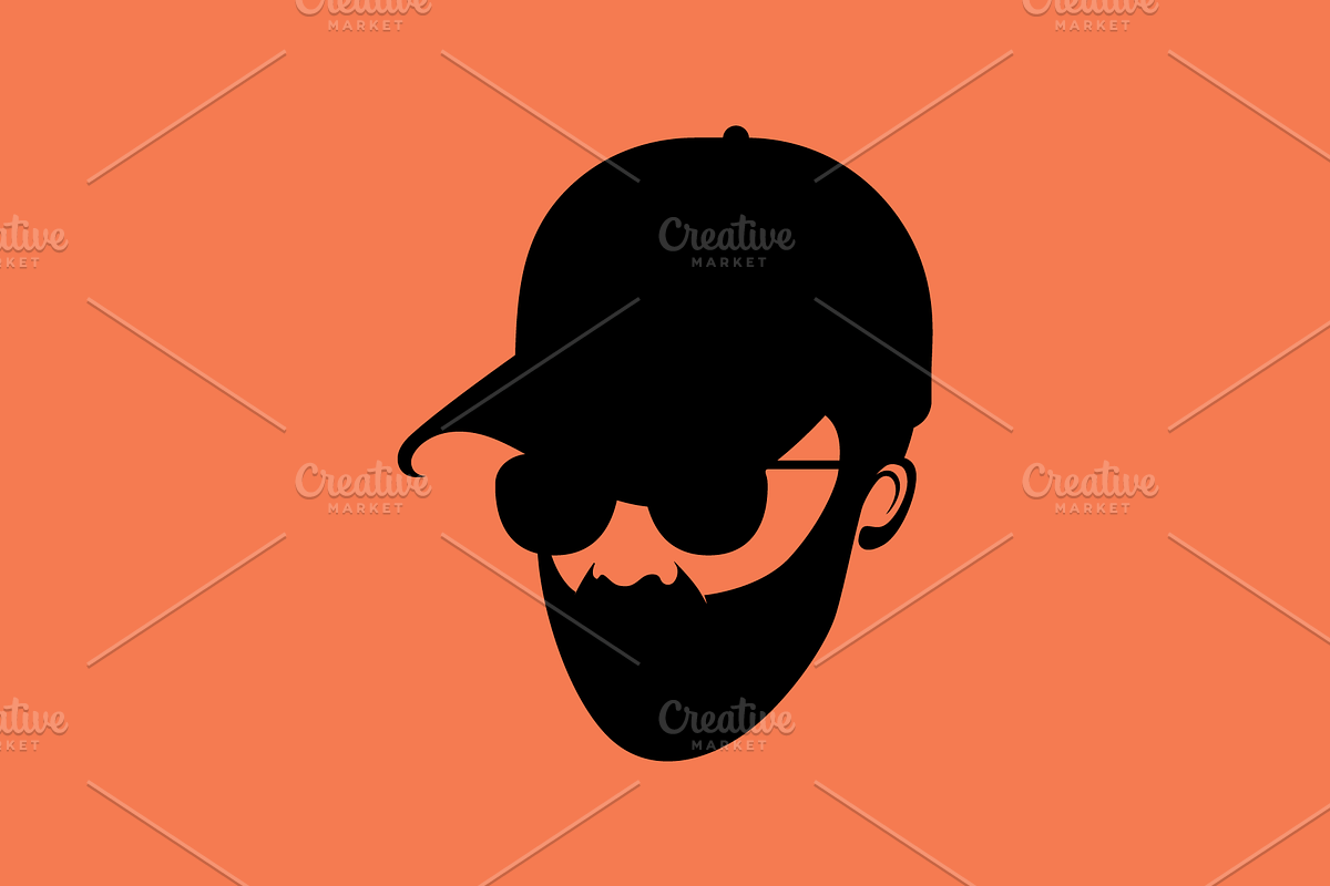 men head with hat barbershop logo, a Branding & Logo Template by devastd