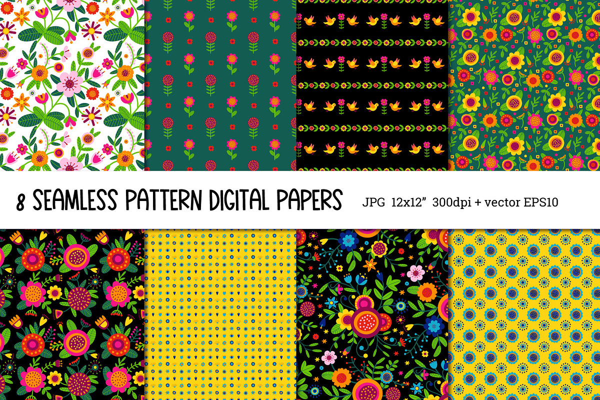 Folk Flowers. Folk Pattern, an Illustration by AvaAva (Photo 14 of 26)