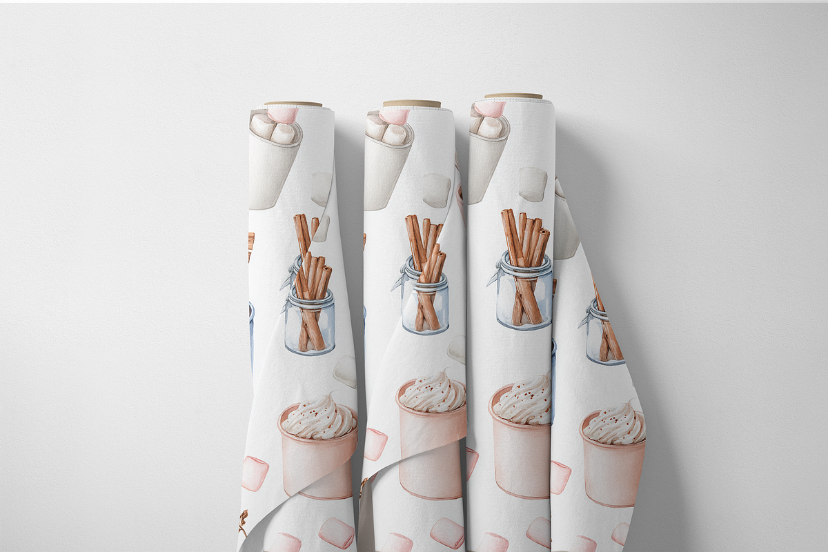 Hot Chocolate Seamless Pattern, a Decorative Illustration by Pati Charm Studio (Photo 6 of 7)