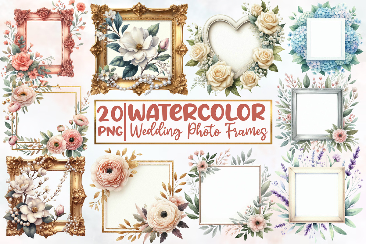 Wedding Photo Frames Clipart, an Illustration by Designworld (Photo 1 of 6)