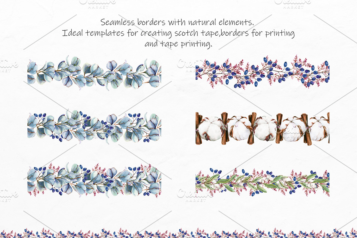 Watercolor Winter Wreaths | Clipart, an Illustration by Fresh-shop (Photo 7 of 9)