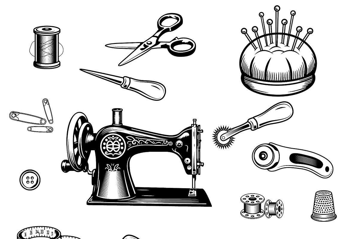 Sewing machine with 18 tailoring, an Object Illustration by LogosDen (Photo 3 of 3)