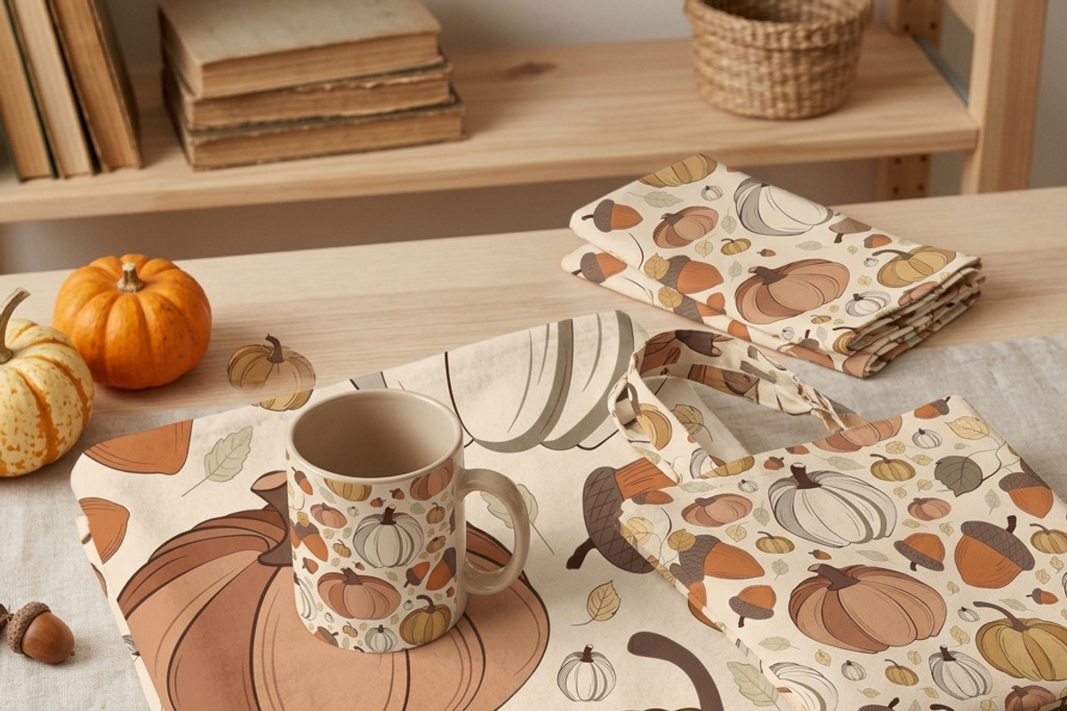 Set of Vintage Fall Patterns, a Pattern Graphic by JYa_Design (Photo 2 of 8)