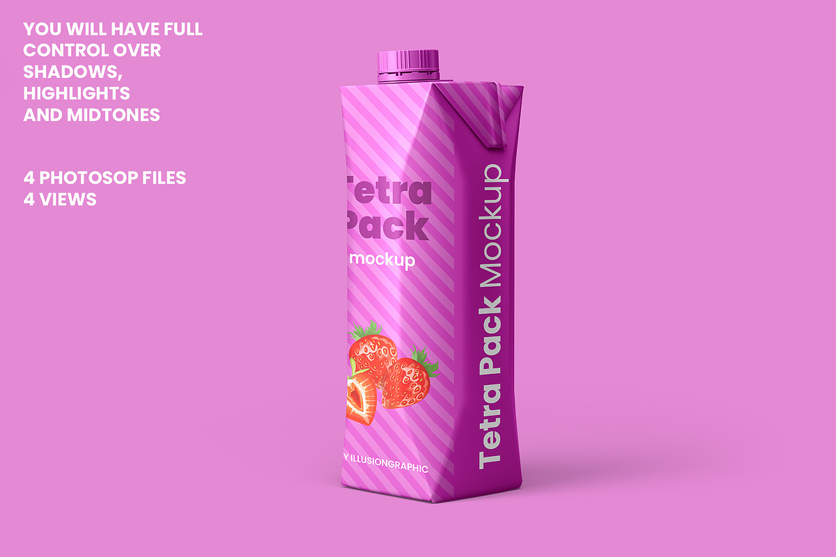Tetra Pak Prisma Pack Mockup, a Packaging Mockup by Illusiongraphic (Photo 5 of 13)