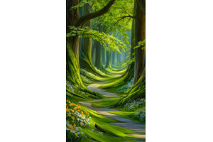 A dense thicket of green forest with, a Nature Photo by ZinetroN