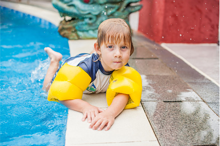 LITTLE BOY IN THE POOL AND SMILING, a Nature Photo by Elizaveta Galitskaya