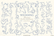 Baroque wedding invitation clip art, a Decorative Illustration by GrafikBoutique (Thumbnail 1 of 9)