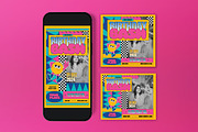 Yellow Pink Birthday Bash Flyer Set, a Flyer Template by graphicook (Thumbnail 3 of 3)