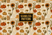 Fall Botanical Junk Journal Paper, a Pattern Graphic by Creative Store (Thumbnail 4 of 5)