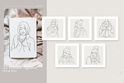 Cozy day.  Female line art, a Graphic by heyXeni (Thumbnail 2 of 9)
