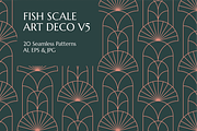 FishScale ArtDeco Patterns V5, a Pattern Graphic by Firowerk (Thumbnail 1 of 7)