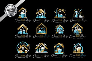 12 Feminine House Cleaning Logo, a Branding & Logo Template by Guavanaboy