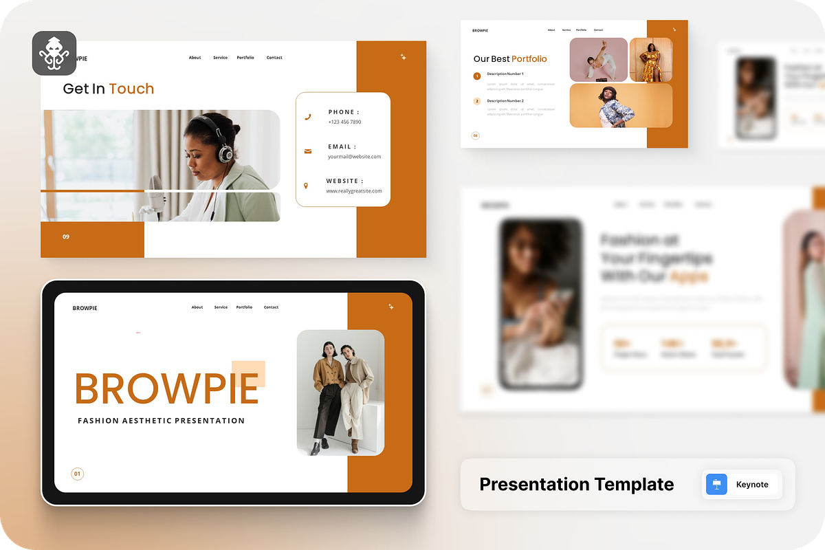 Browpie - Fashion Aesthetic Keynote, a Presentation Template by SquidPixey (Photo 1 of 6)