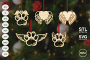 Paw Wings Christmas Tree Decor Pack, a Decorative Illustration by ndasdesign (Thumbnail 2 of 2)