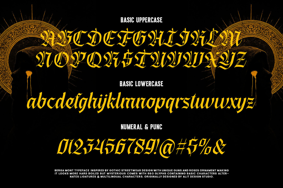 Berga Mont Typeface, a Blackletter Font by alit design (Photo 4 of 17)