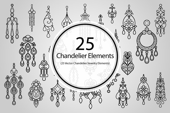 25 Chandelier Elements (Vector) preview 5