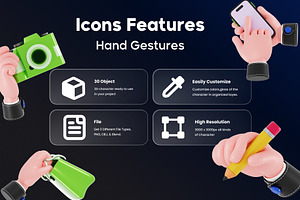 Hand Gestures 3D Asset