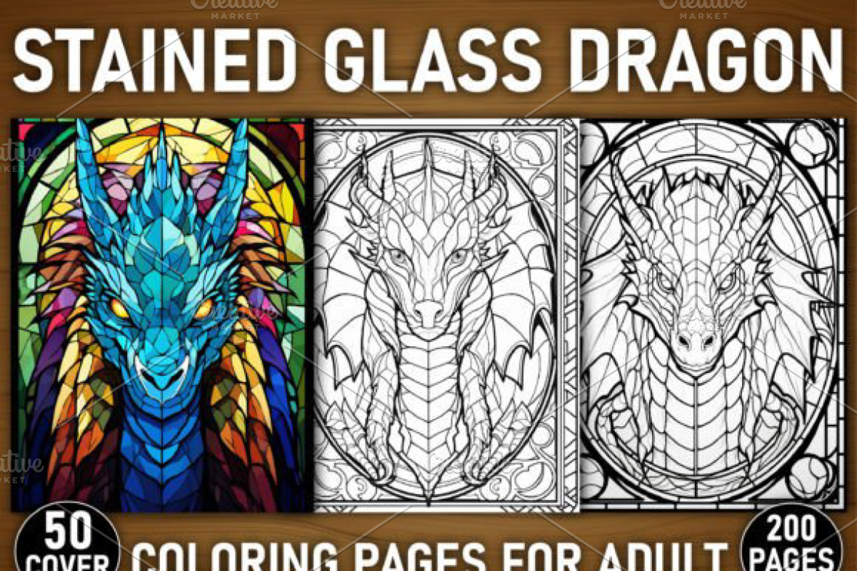 200+ Stained Glass Dragon Book, an Animal Illustration by Ink Gallery (Photo 1 of 5)