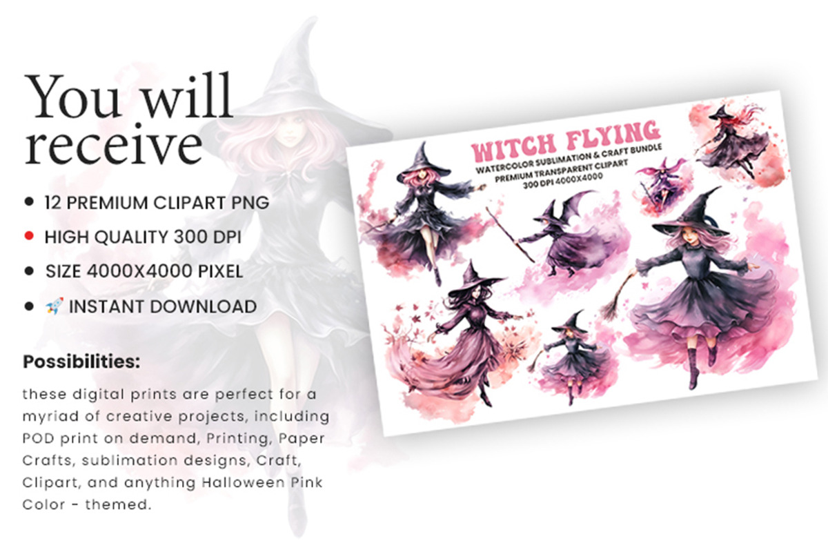 Watercolor Halloween Clipart Bundle, a Seasonal Illustration by Creative Arslan (Photo 5 of 11)
