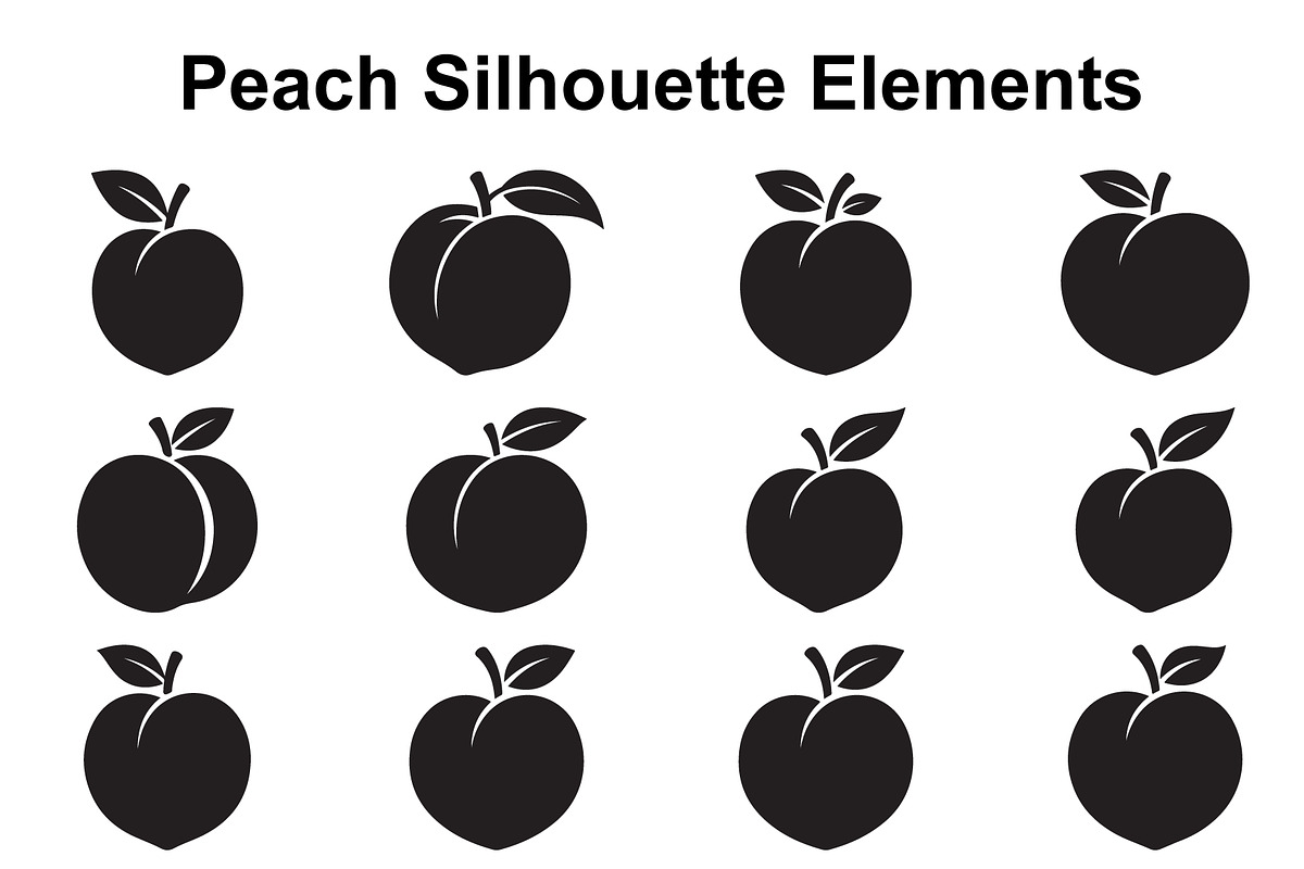 Peach Leaf Silhouette Collection, an Object Graphic by Designer_Momina (Photo 1 of 3)