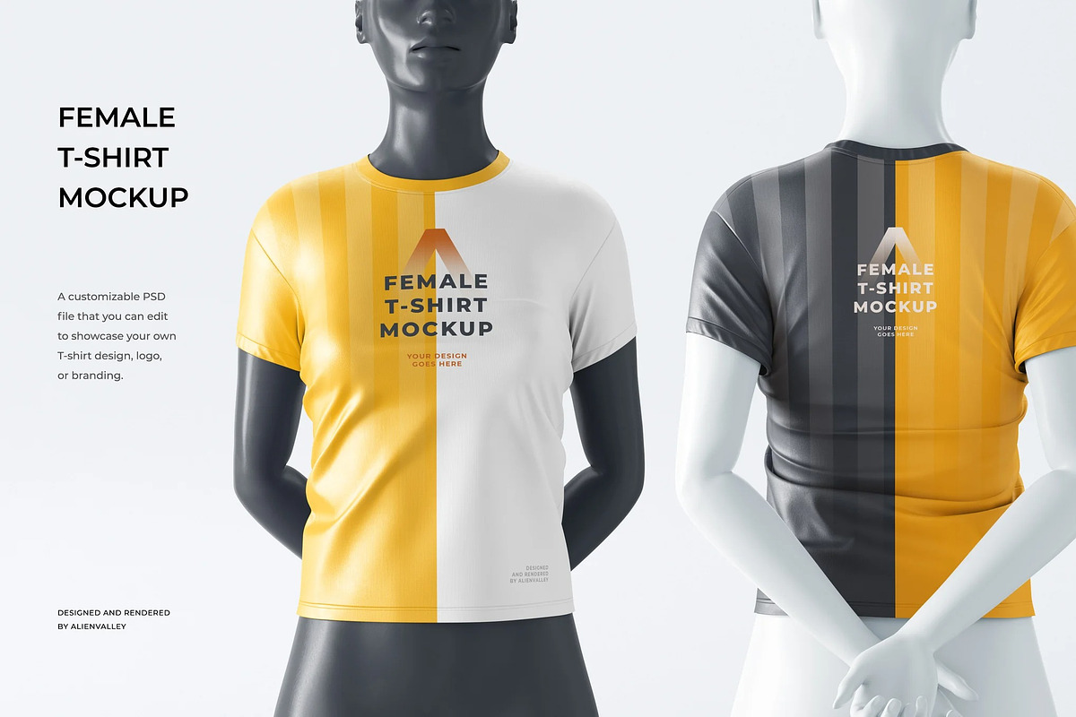 Female T-Shirt Mockup, a Shirt Mockup by zpackcreative (Photo 1 of 5)