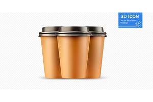 Three disposable coffee cups, a Food Illustration by ZinetroN