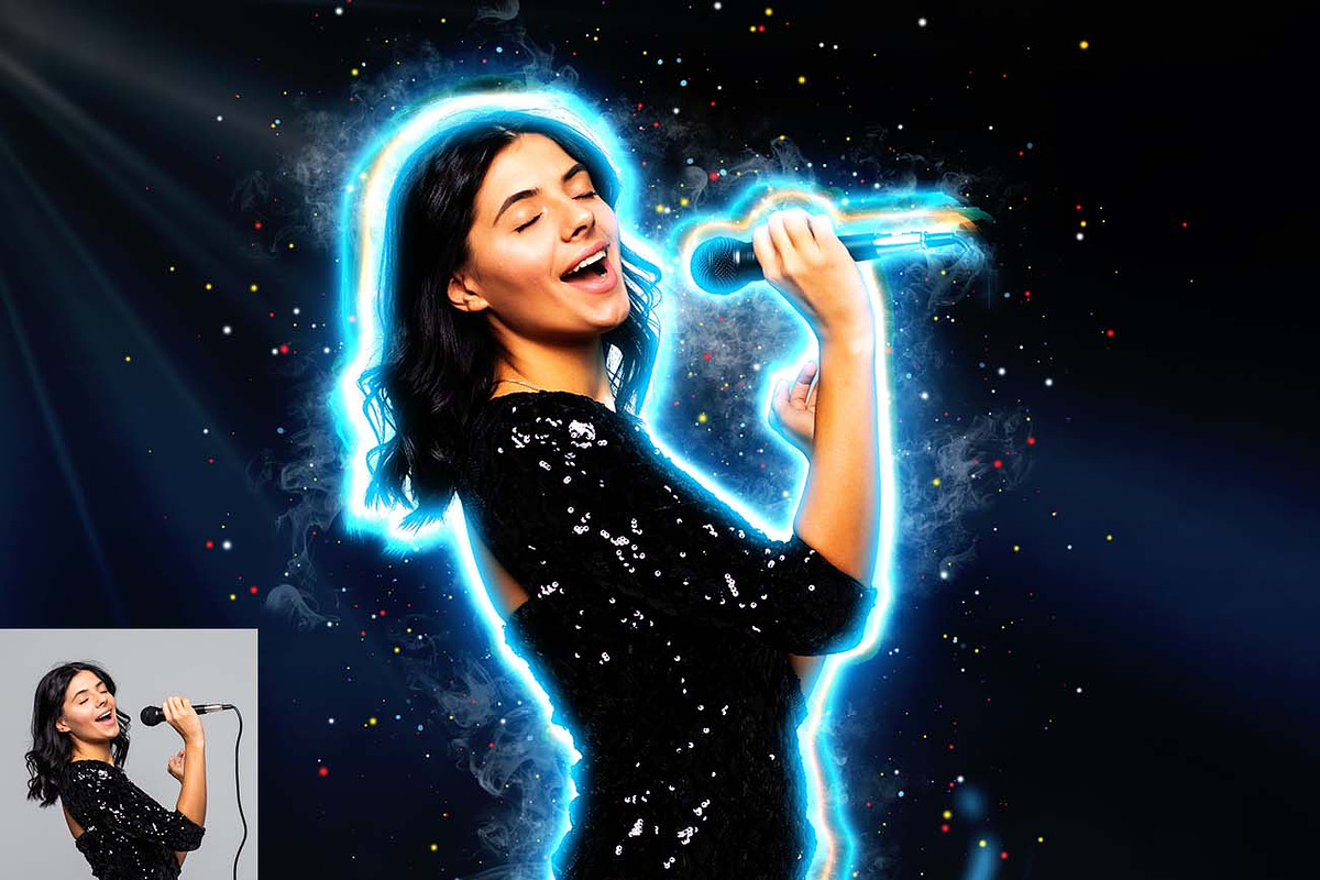 Neon Glow Portrait Photoshop Action, an Action Add-On by Studio Retouch (Photo 7 of 9)