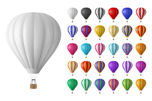 Hot Air Balloon Vector Set, an Object Graphic by Gomolach