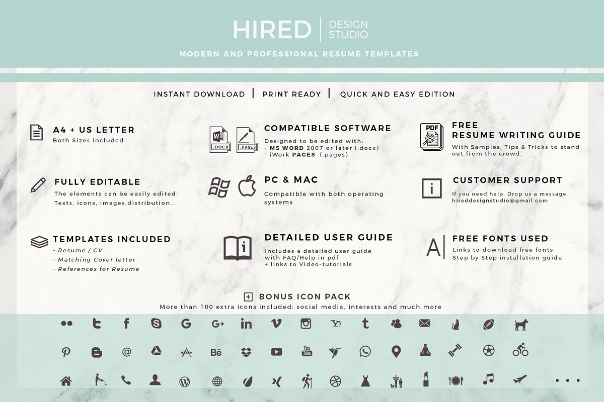 Professional Resume for Teachers, a Resume Template by HIRED Design Studio (Photo 8 of 13)