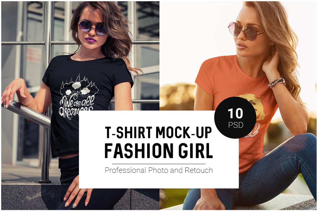 T-Shirt Mock-Up Fashion Girl, a Shirt Mockup by Dikarte.Store (Photo 1 of 9)