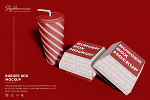 Burger Box Mockup, an Advertising Mockup by skybluecreative