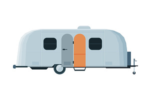 Modern Caravan Trailer, Mobile Home, a Transportation Illustration by TopVectors