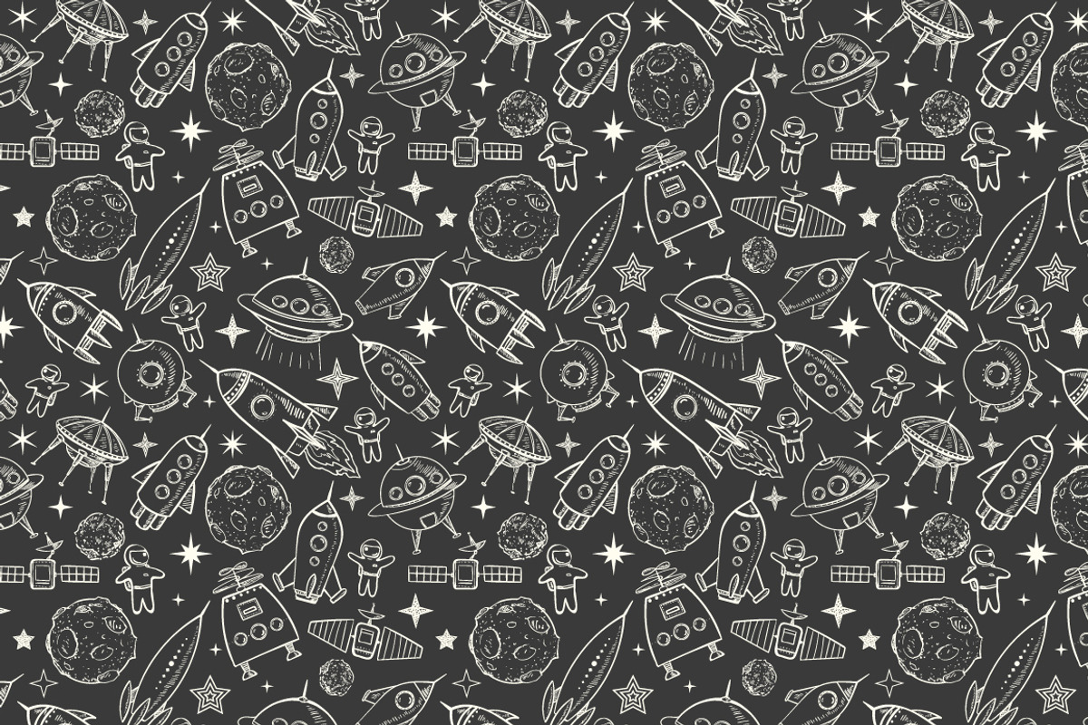 Astronomy and space doodle elements, a Technology Illustration by Elina_Li (Photo 14 of 18)