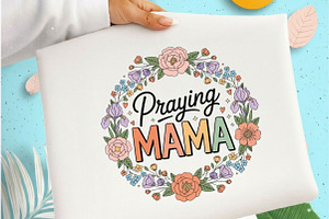 Praying Mama Floral Png, Mothers Day, an Illustration by Designking