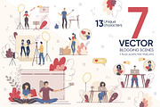 Blogging Vector Scenes, an Education Illustration by Tera Vector (Thumbnail 1 of 2)