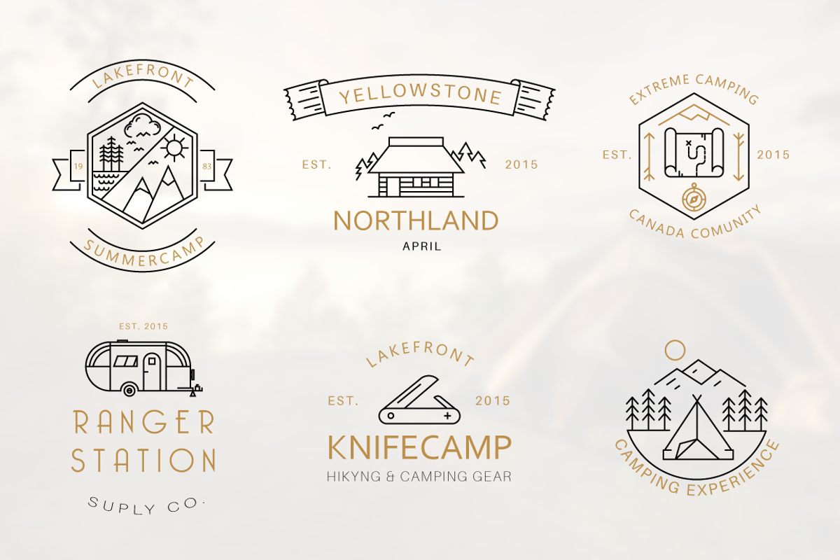 Iconic Camping Logo Badges, a Branding & Logo Template by LovePowerDesigns (Photo 1 of 5)